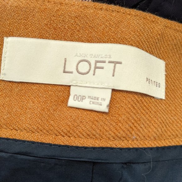 Ann Taylor Loft A-Line Navy and Tan Skirt Size 00P - Picture 9 of 11